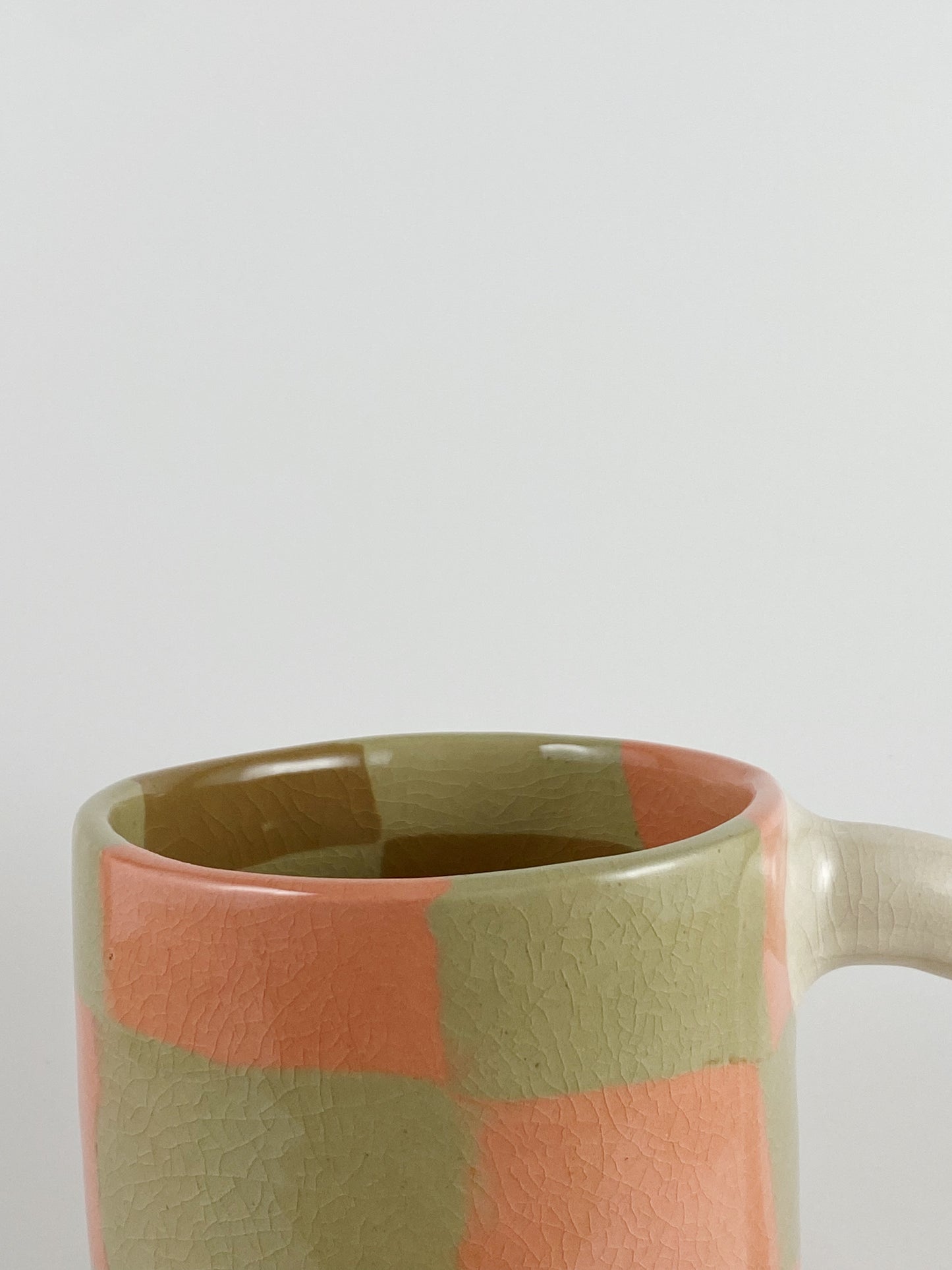 Big Check Mug - Brown/Melon/Tan
