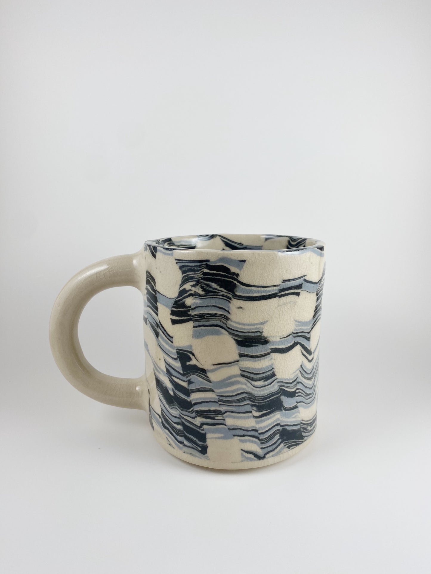 Soft Checkered Mug - Blue/Black Large