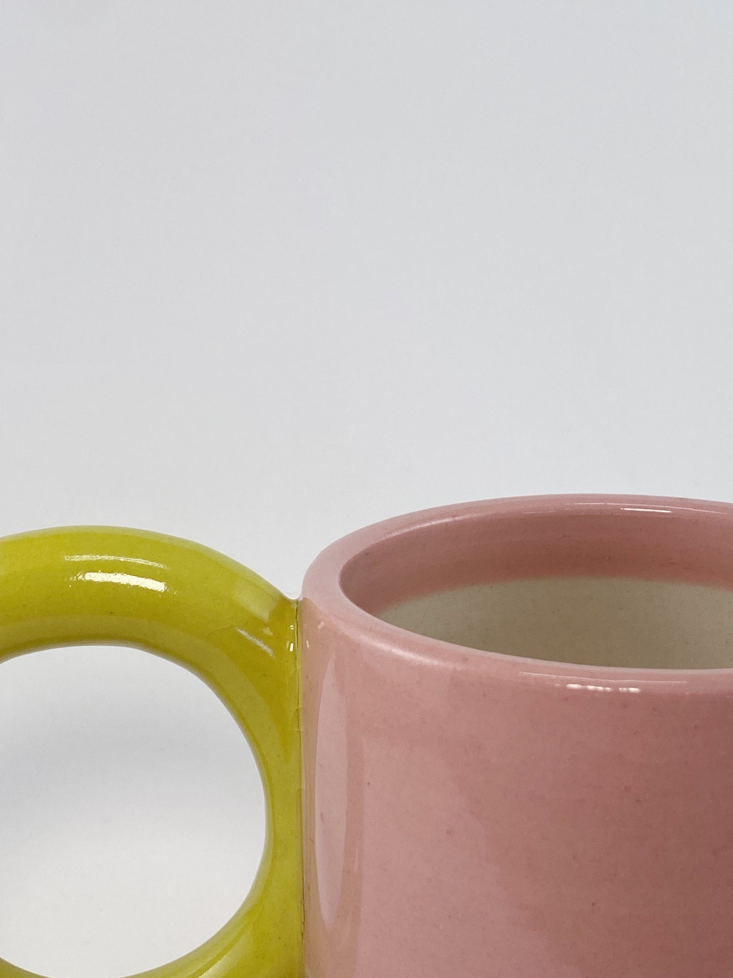 Tricolor Mug - Yellow, Pink, White