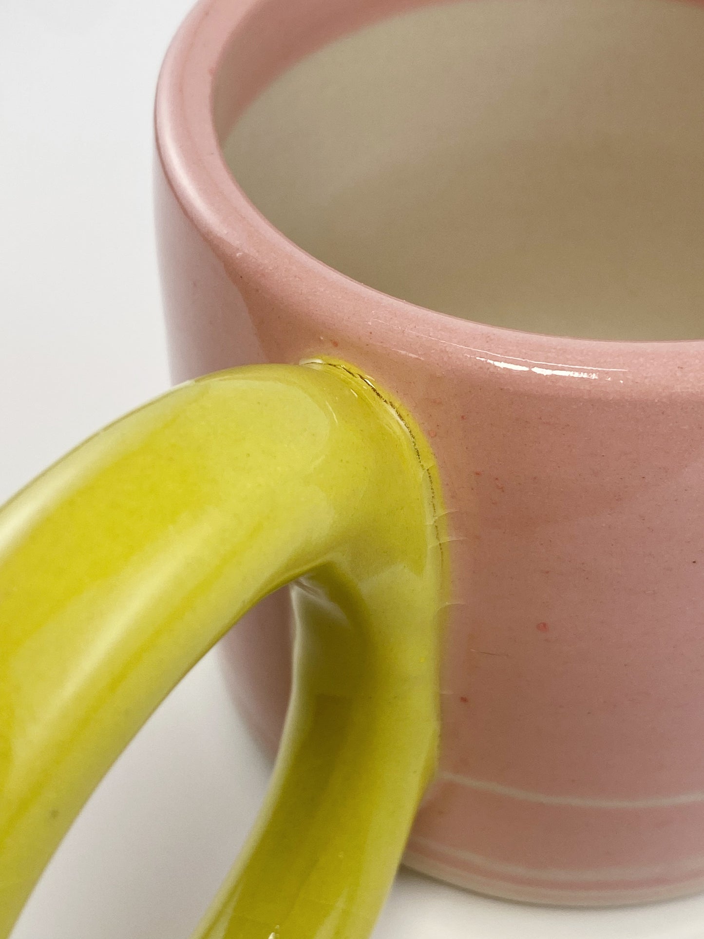 Tricolor Mug - Yellow, Pink, White