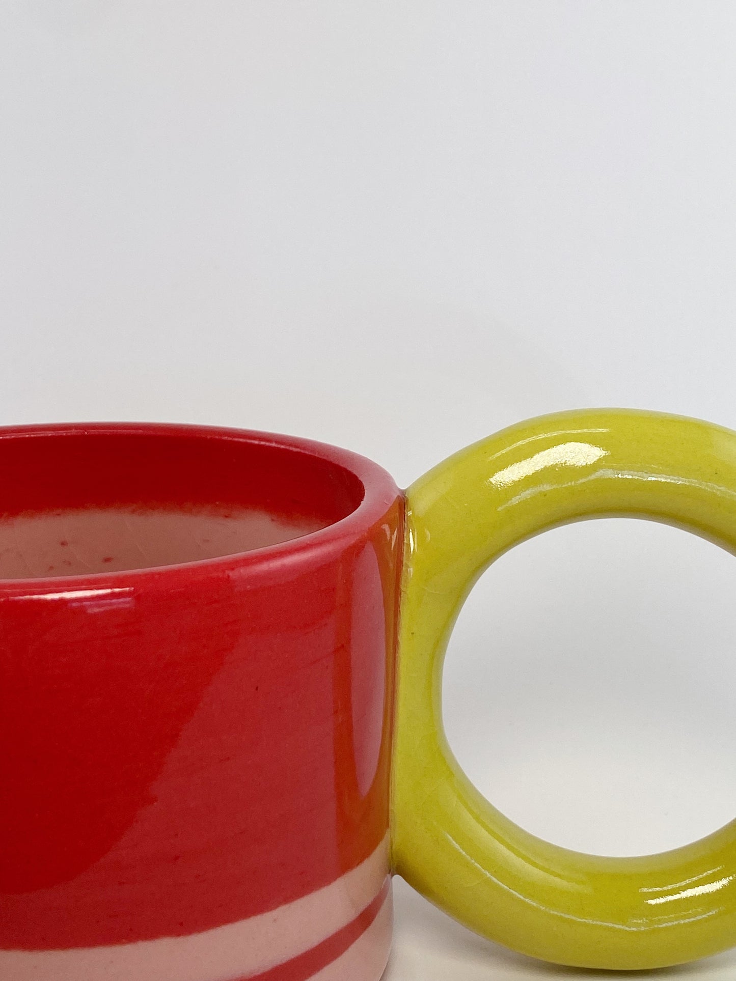 Tricolor Mug - Yellow, Red, Pink