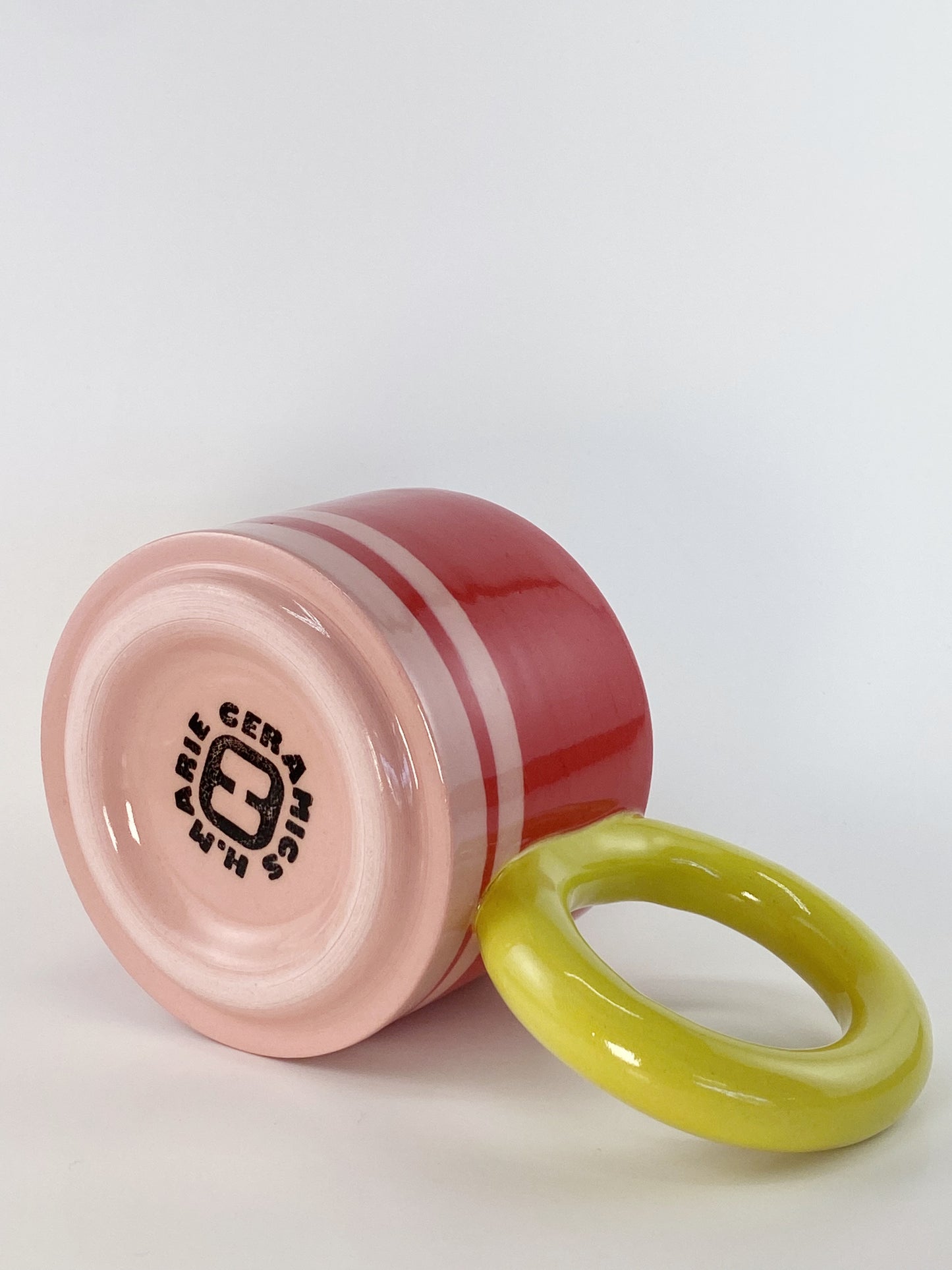Tricolor Mug - Yellow, Red, Pink