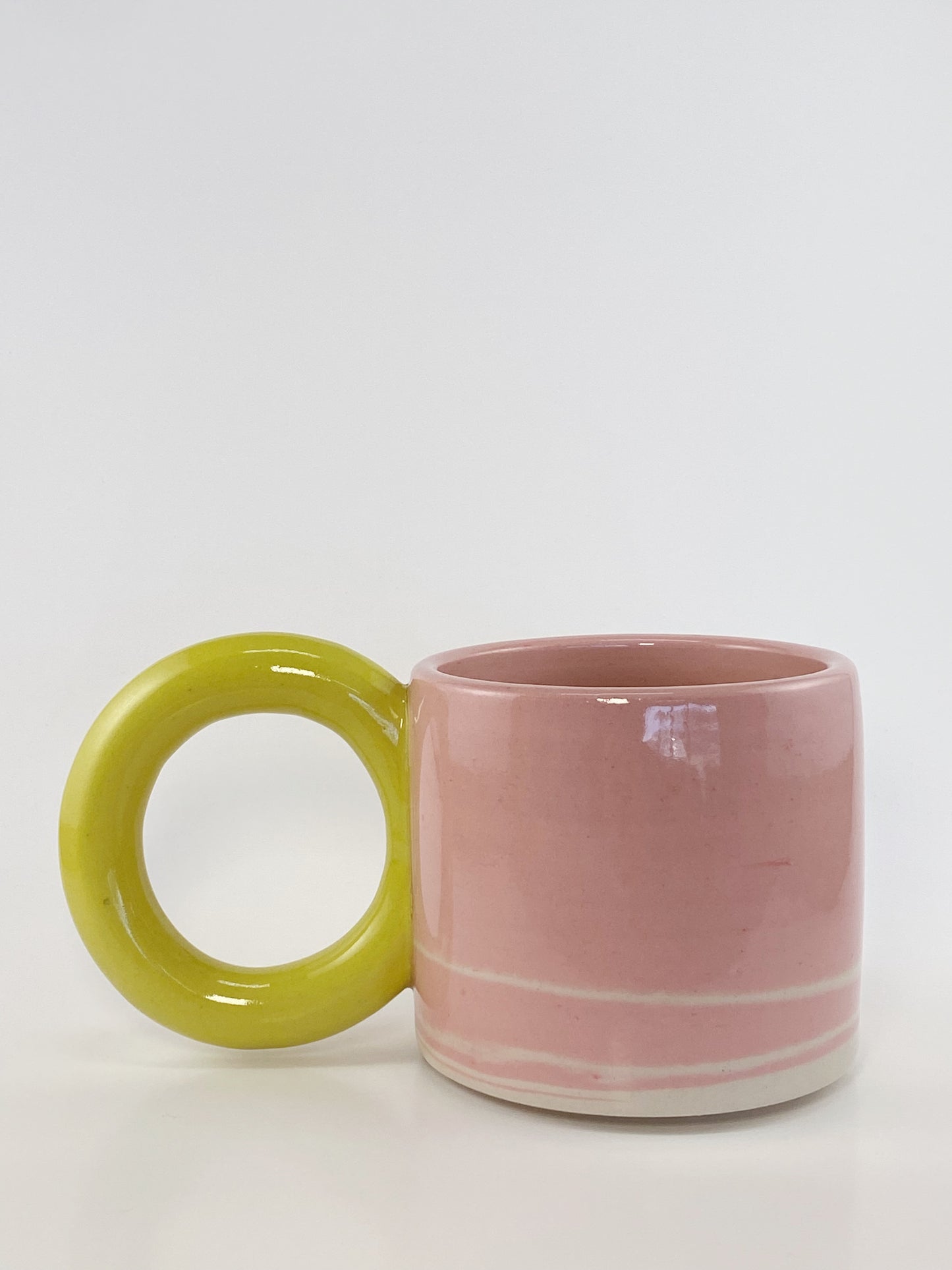 Tricolor Mug - Yellow, Pink, White