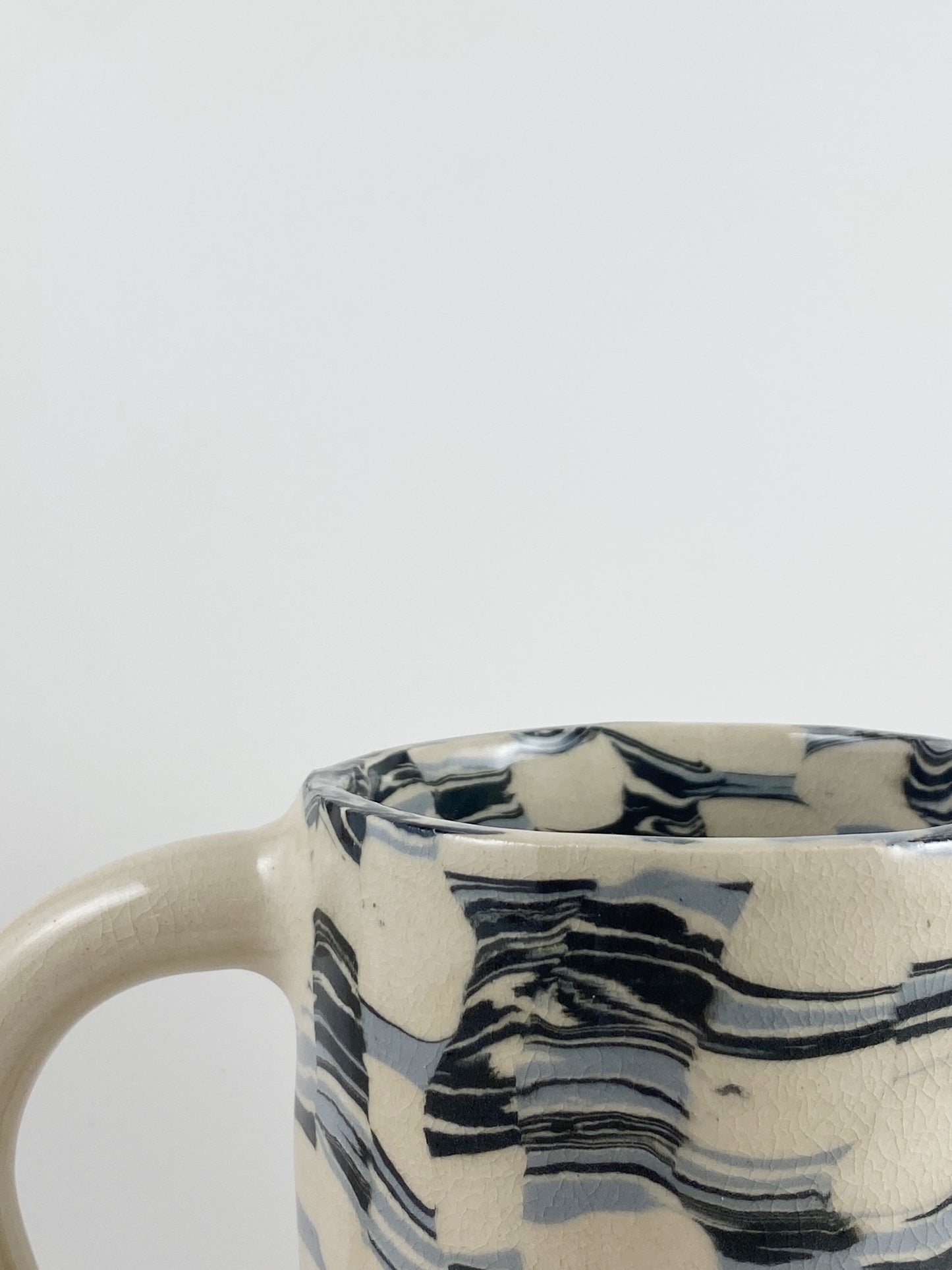 Soft Checkered Mug - Blue/Black Large