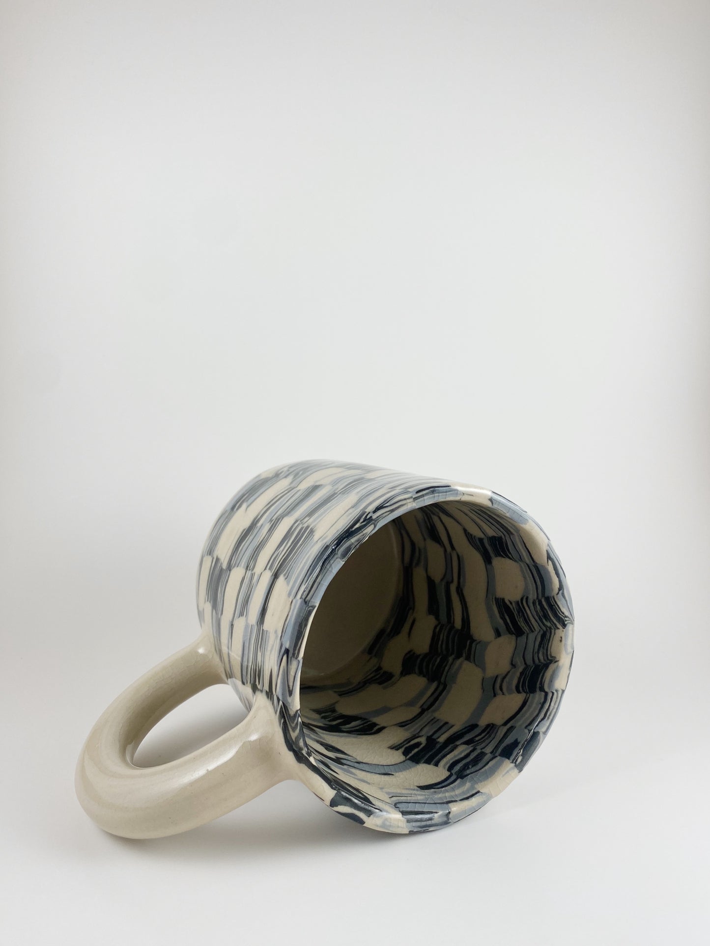 Soft Checkered Mug - Blue/Black Large