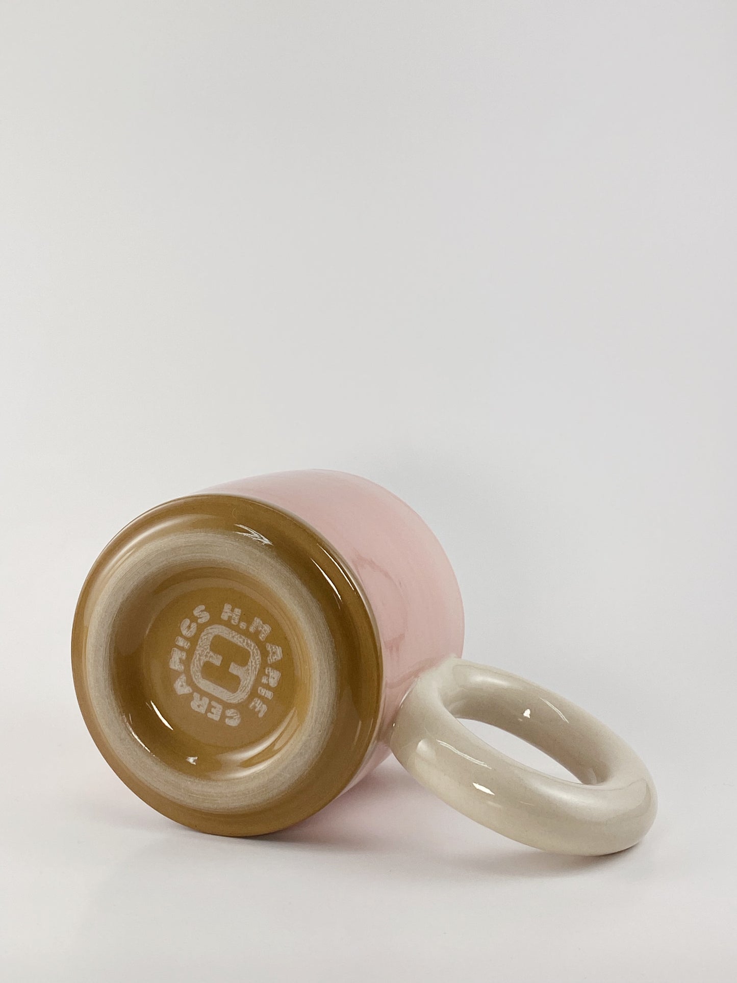 Tricolor Mug - White, Pink, Brown