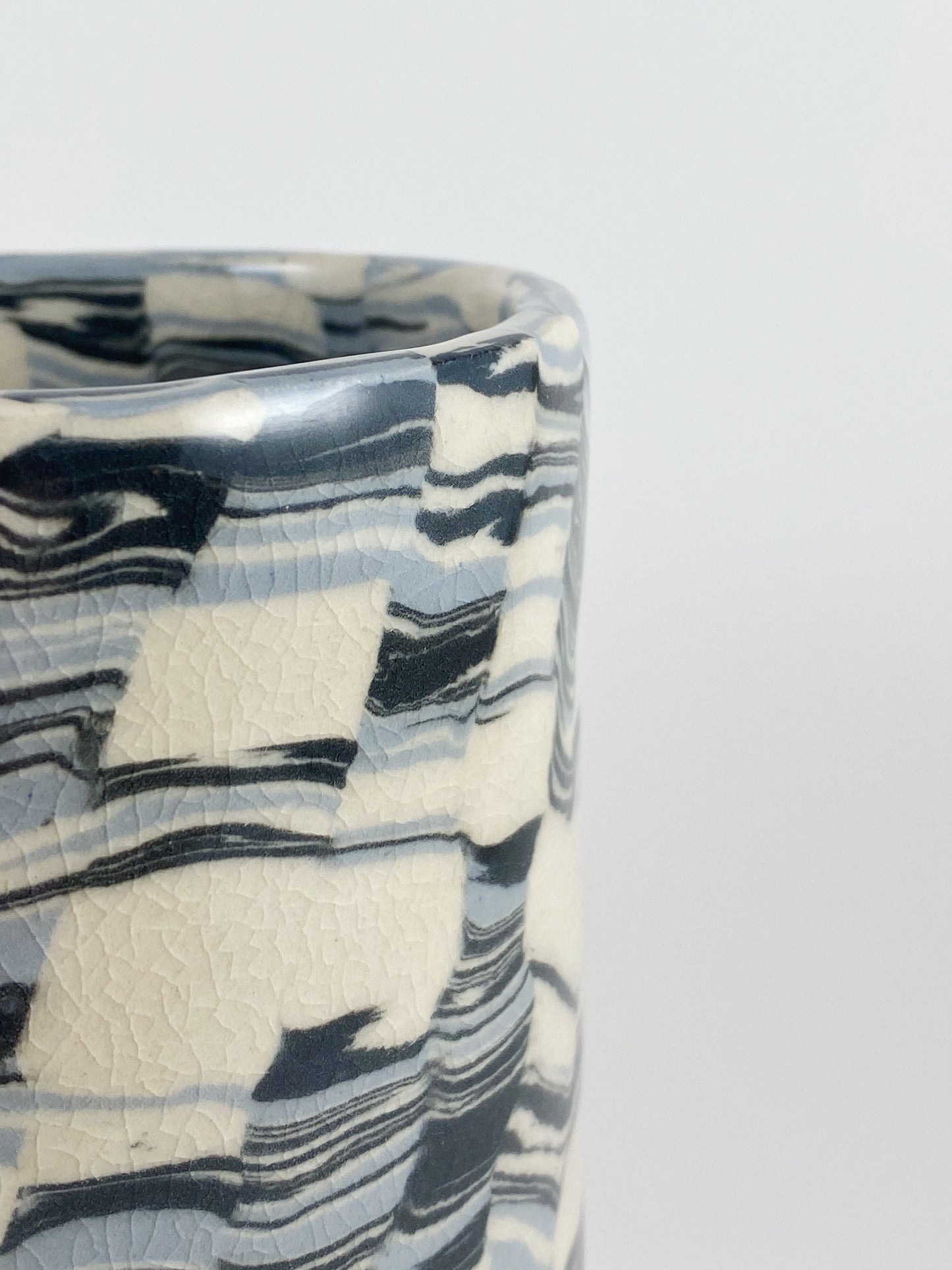 Soft Checkered Mug - Blue/Black Large