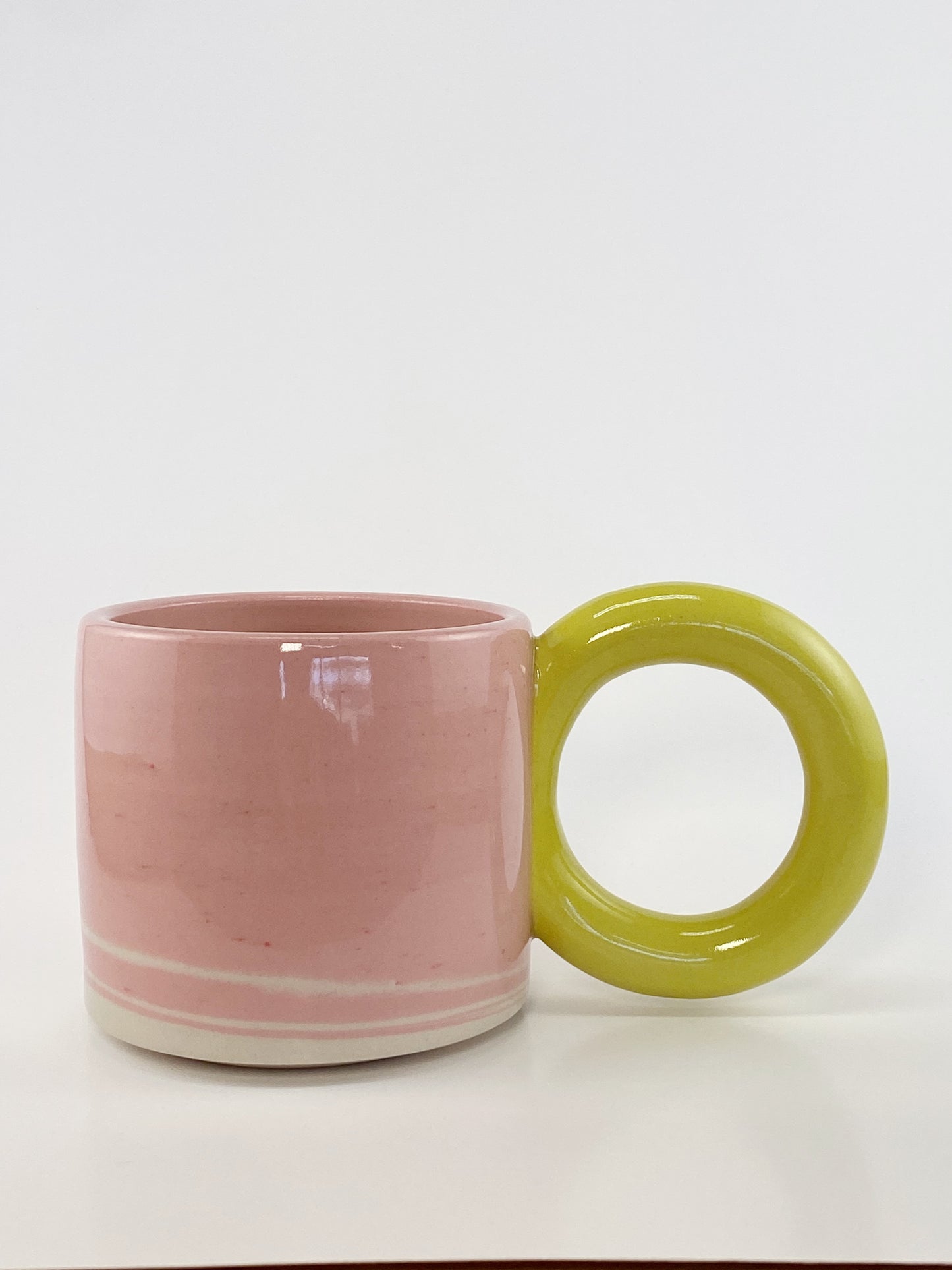 Tricolor Mug - Yellow, Pink, White
