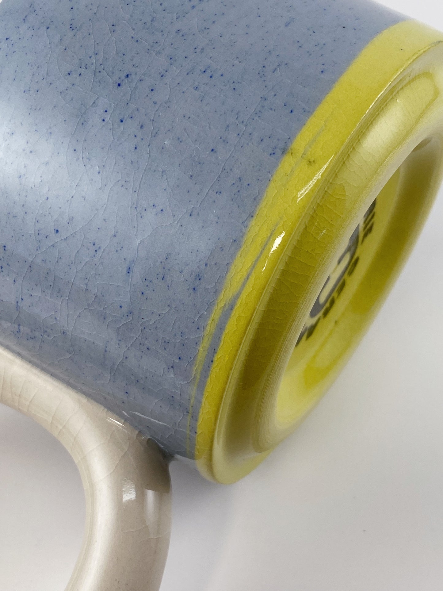 Tricolor Mug - White, Blue, Yellow