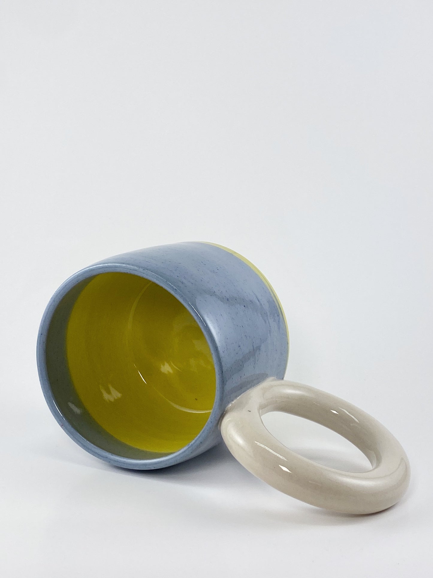 Tricolor Mug - White, Blue, Yellow
