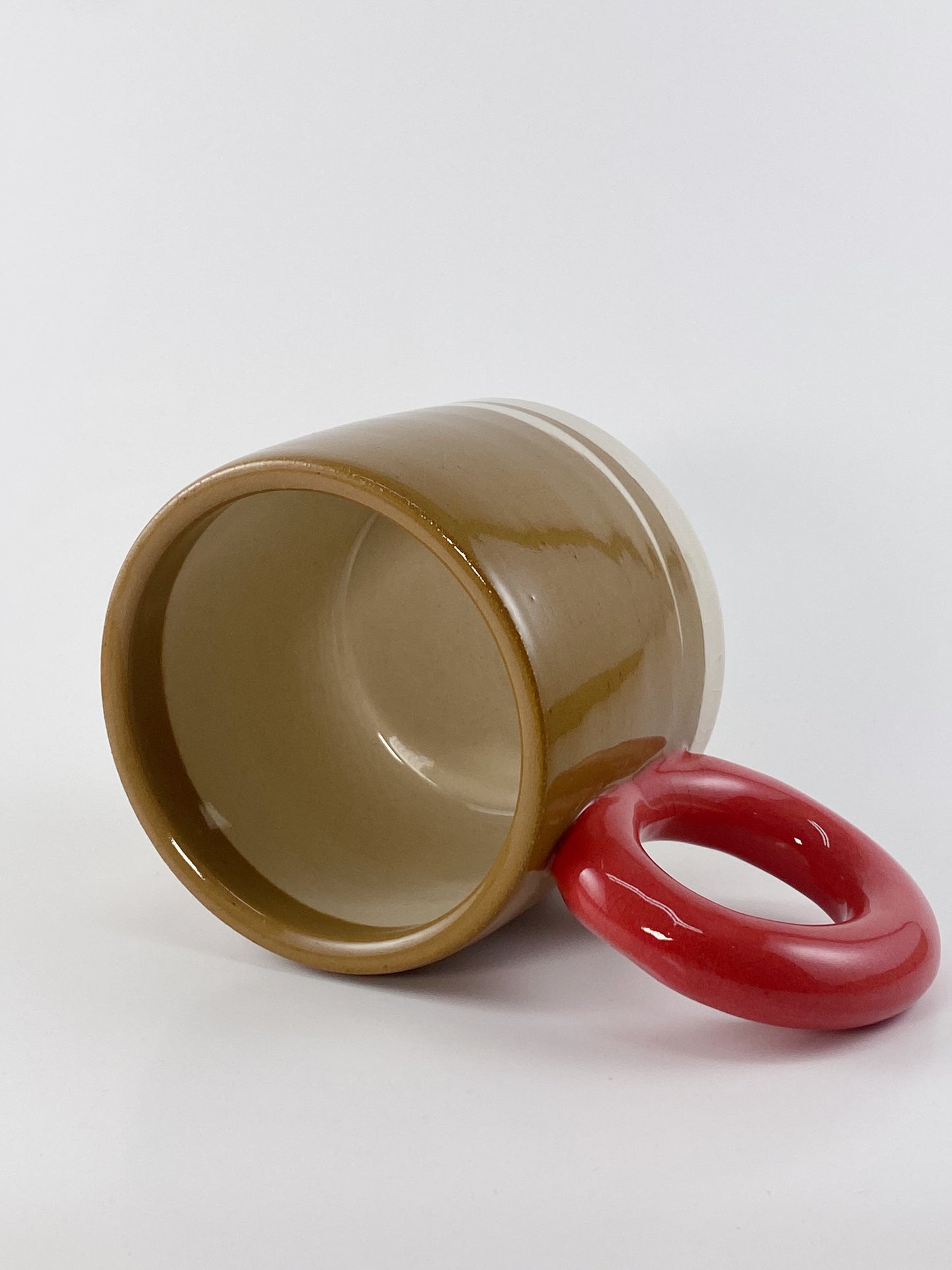 Tricolor Mug - Red, Brown, White