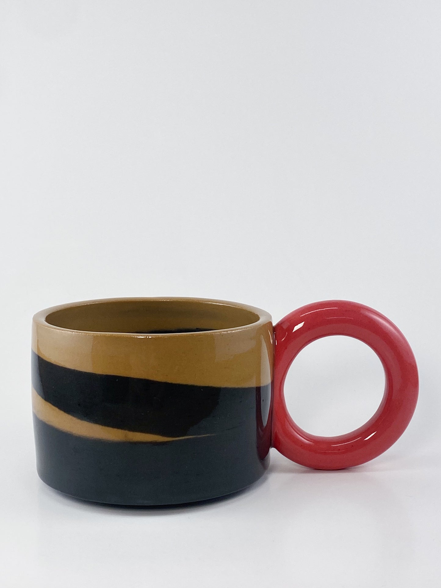Tricolor Mug - Red, Brown, Black