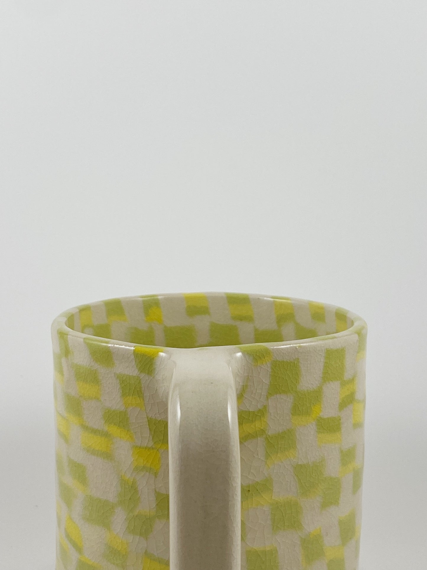 Checkered Square Mug - Yellow/Chartreuse