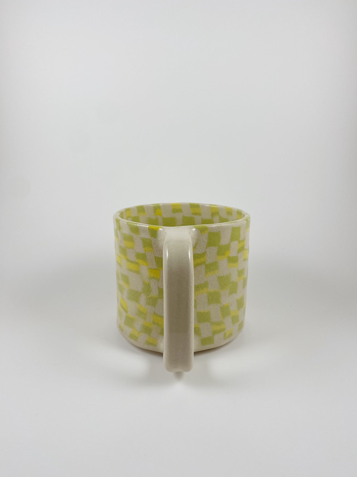 Checkered Square Mug - Yellow/Chartreuse