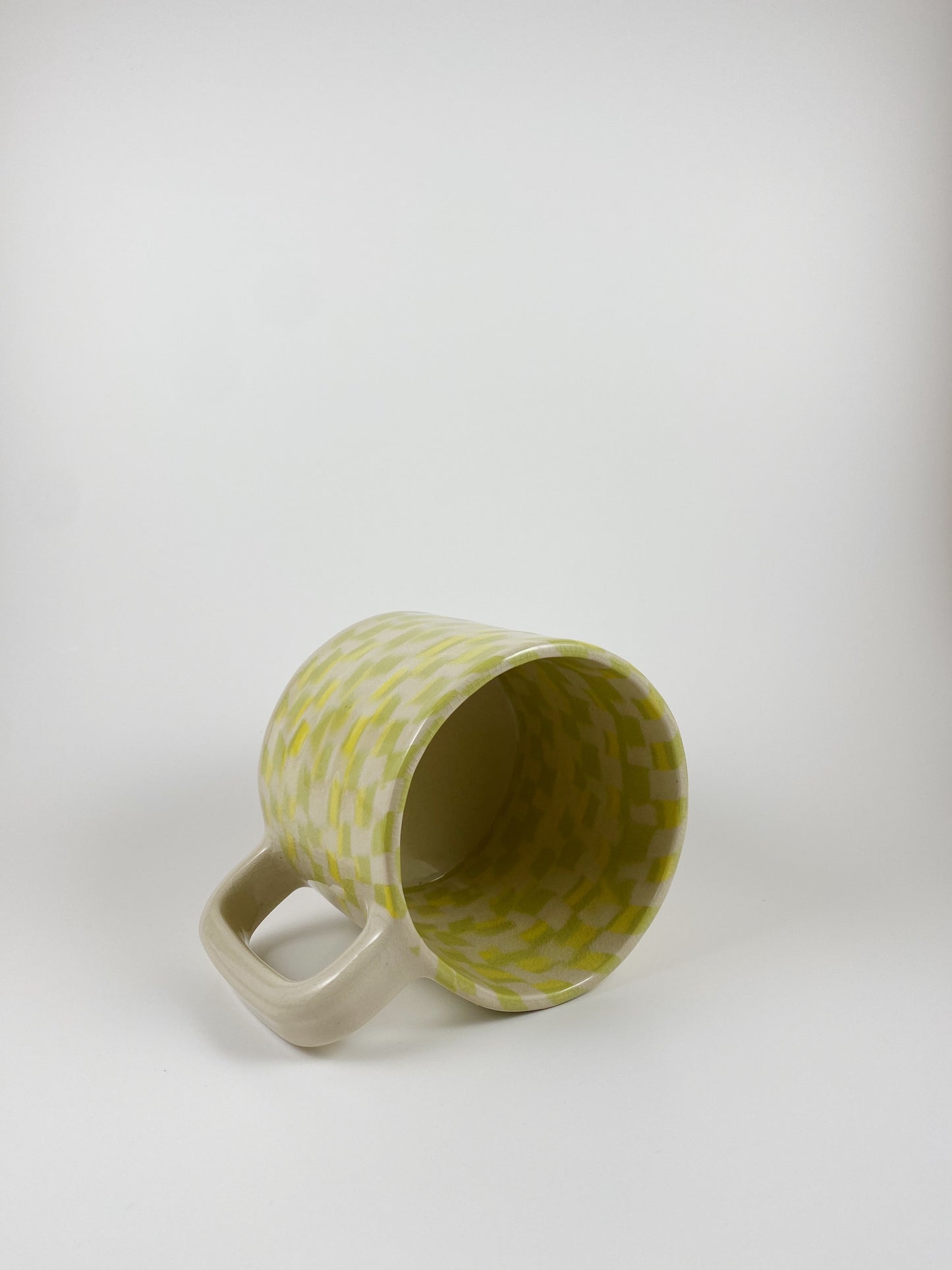 Checkered Square Mug - Yellow/Chartreuse