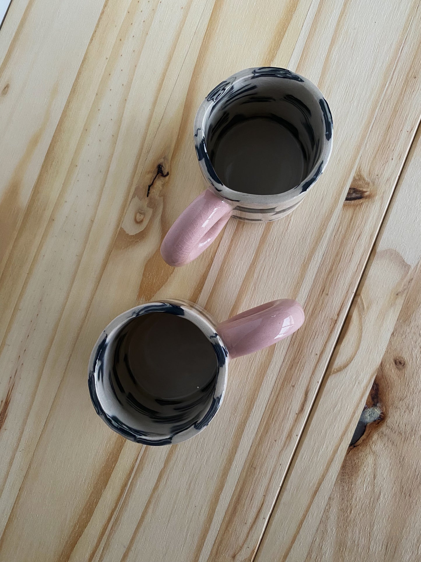 Checkered Espresso Mug - Pink & Black