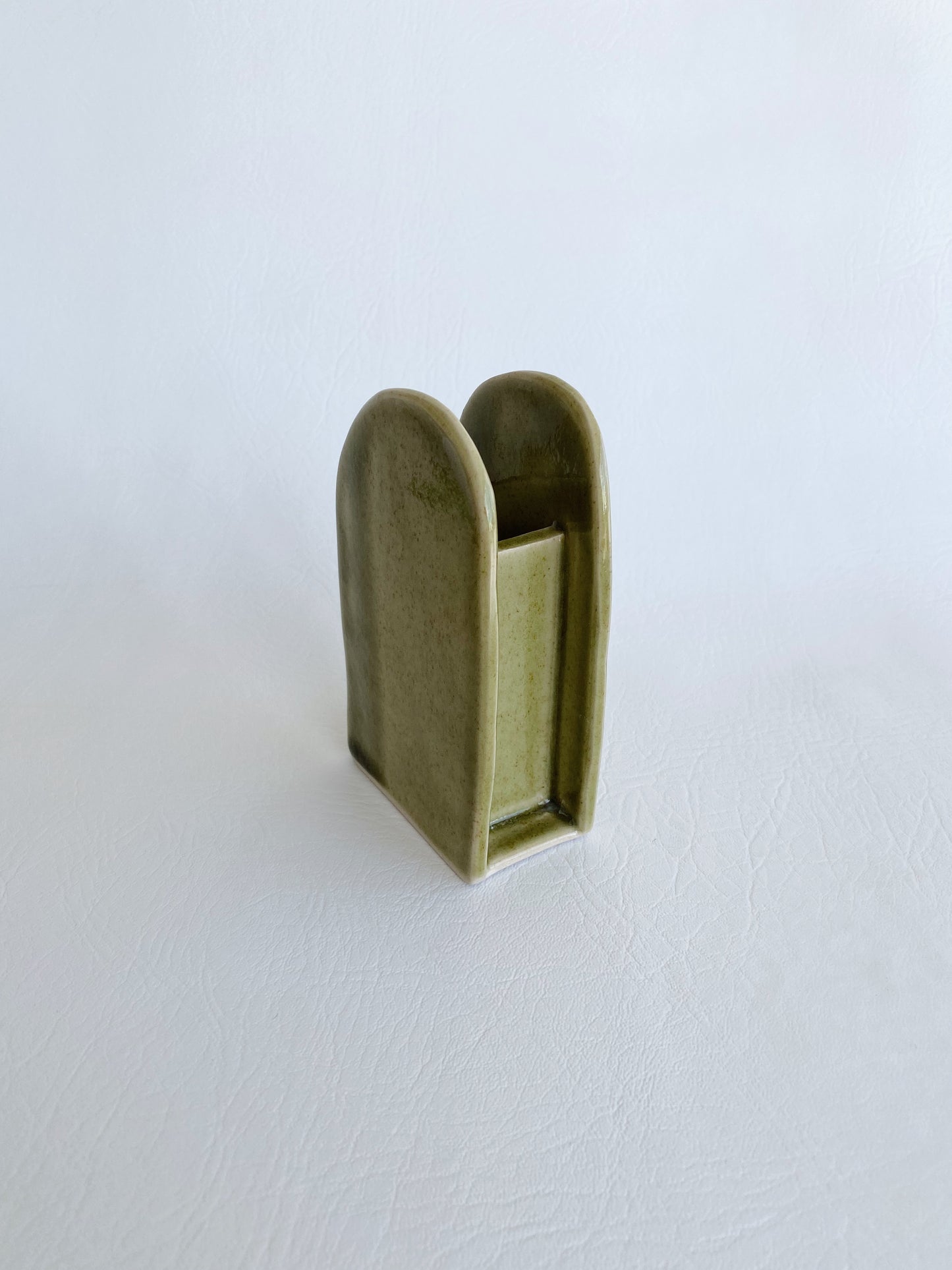 Slab Single Bud Vase - Green
