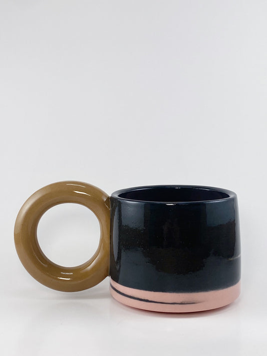 Tricolor Mug - Brown, Black, Pink