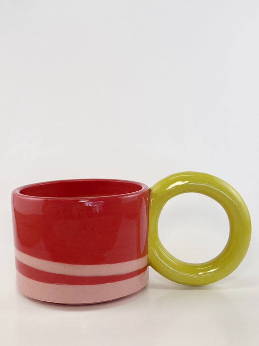 Tricolor Mug - Yellow, Red, Pink