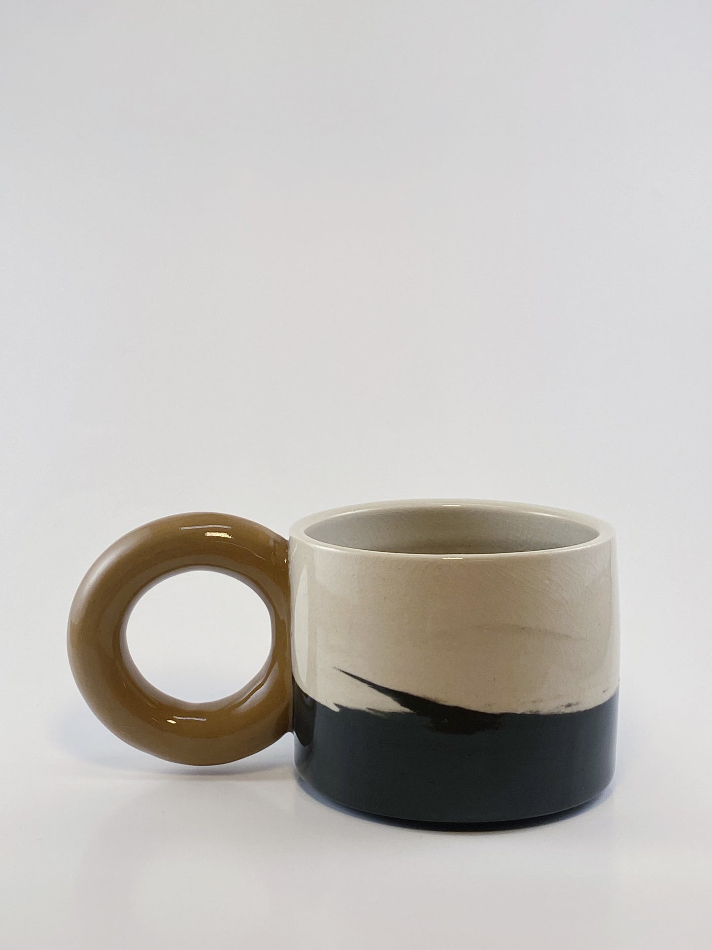 Tricolor Mug - Brown, White, Black