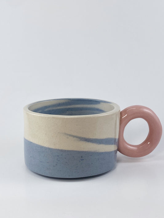 Tricolor Mug - Pink, White, Blue