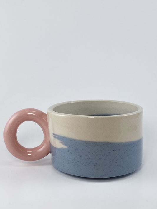 Tricolor Mug - Pink, White, Blue