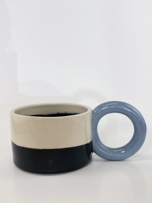 Tricolor Mug - Blue, White, Black