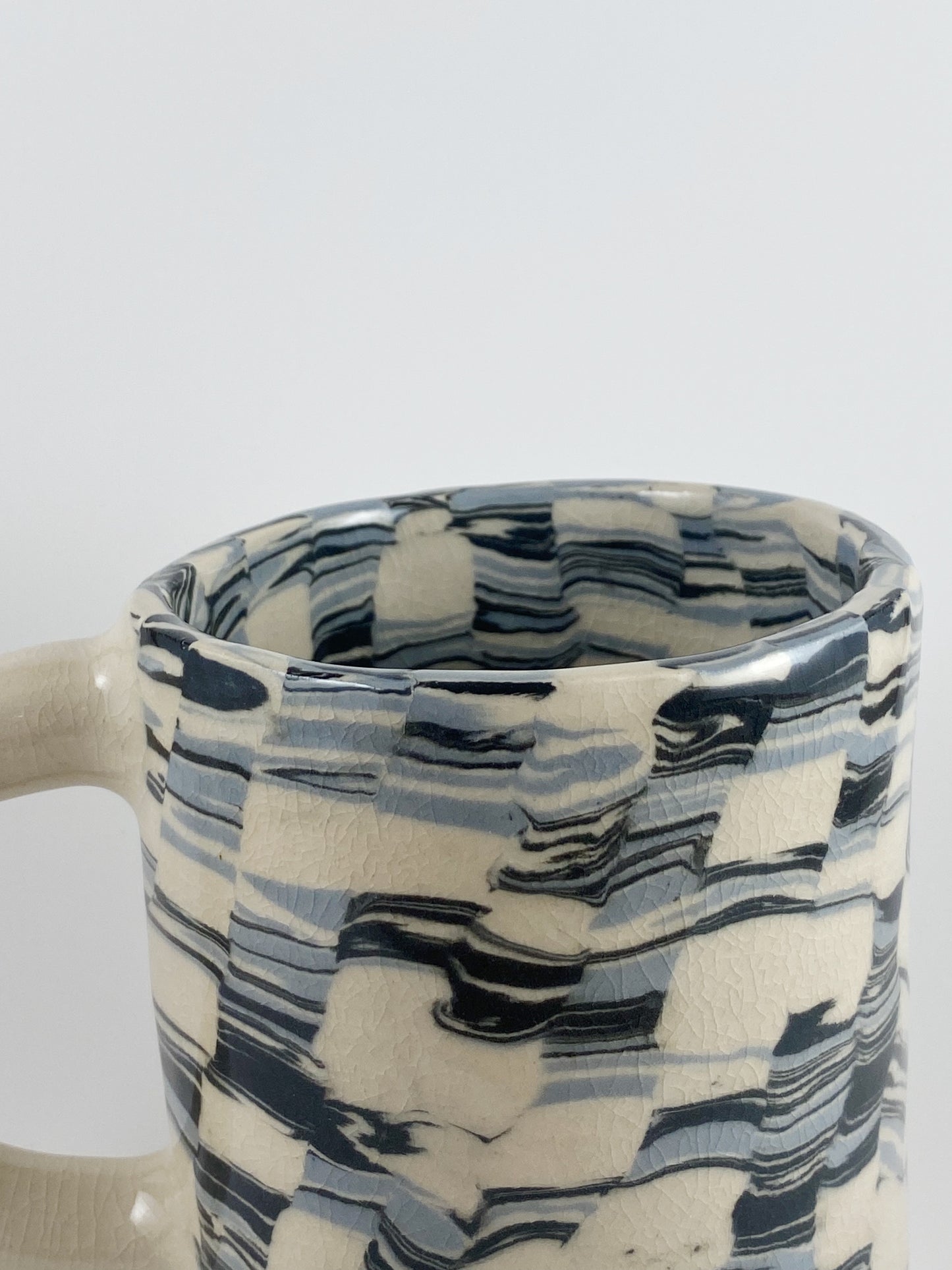 Soft Checkered Mug - Blue/Black Large