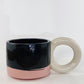 Tricolor Mug - White, Black, Pink