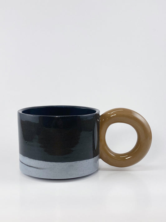 Tricolor Mug - Brown, Black, Blue