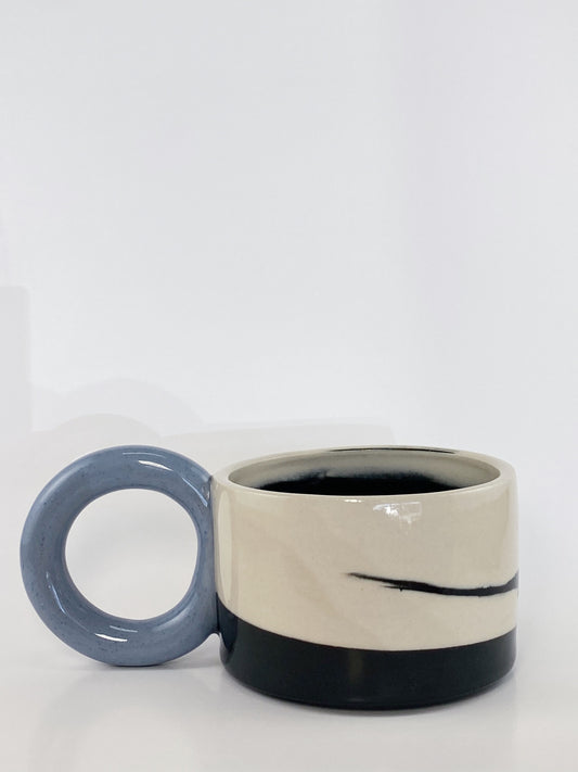 Tricolor Mug - Blue, White, Black