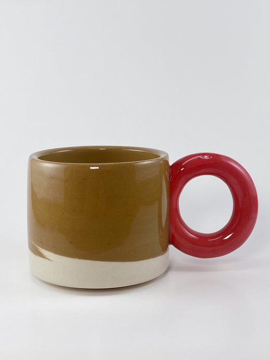 Tricolor Mug - Red, Brown, White