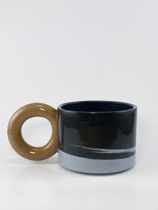 Tricolor Mug - Brown, Black, Blue