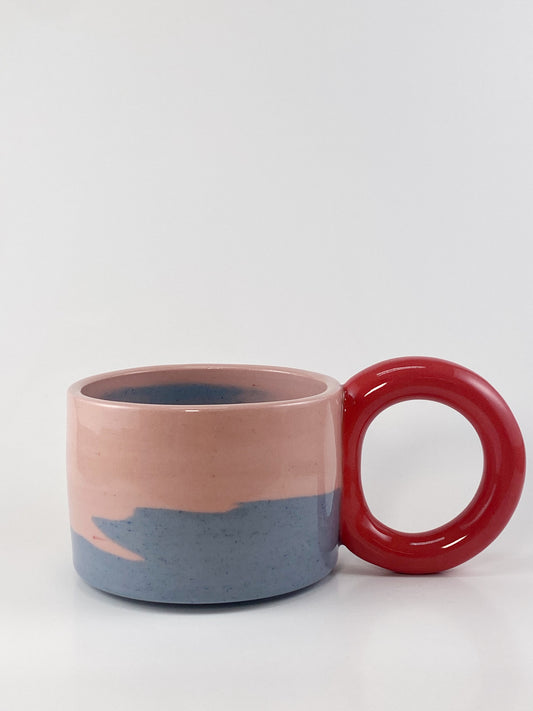 Tricolor Mug - Red, Pink, Blue