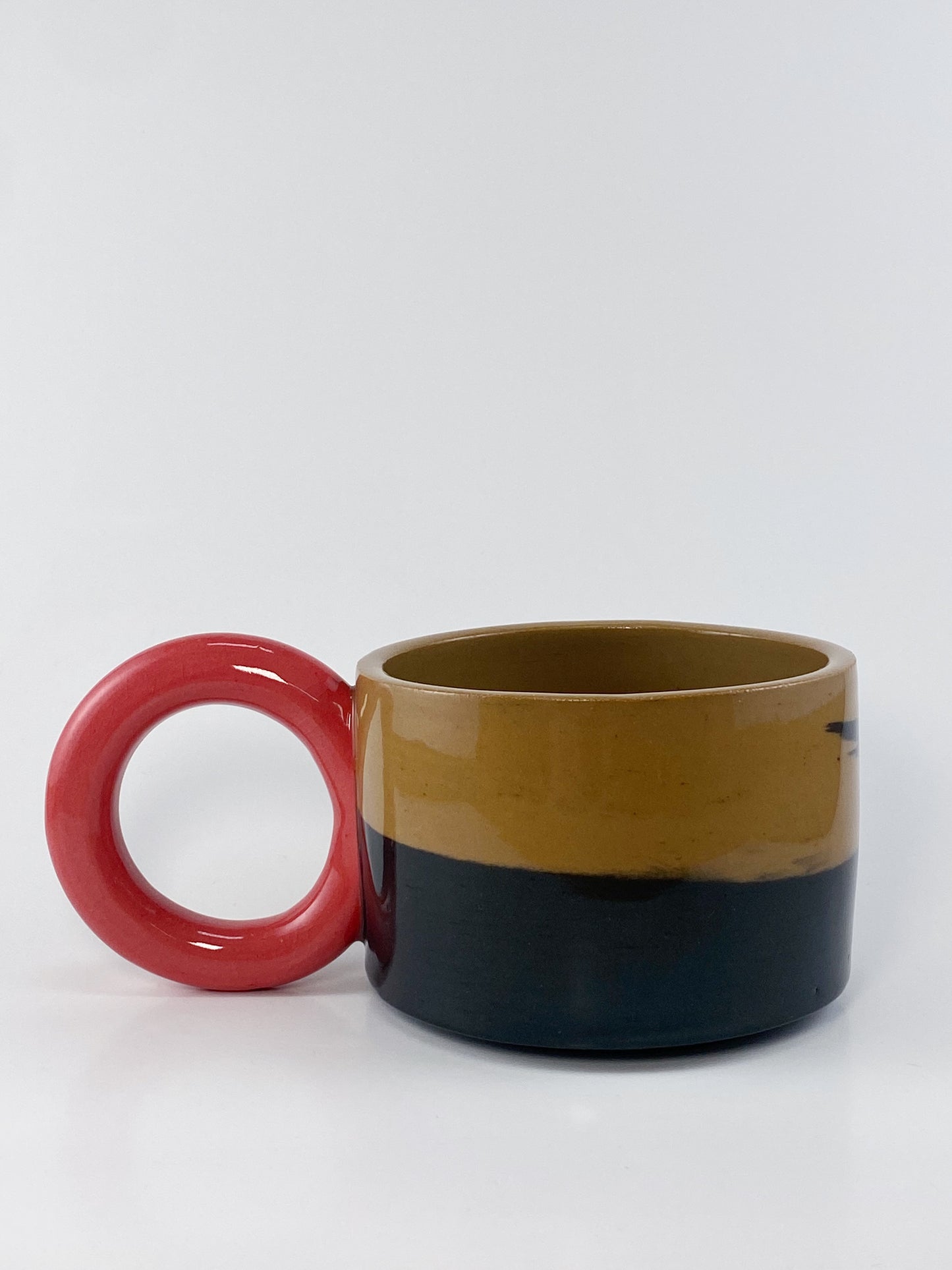 Tricolor Mug - Red, Brown, Black