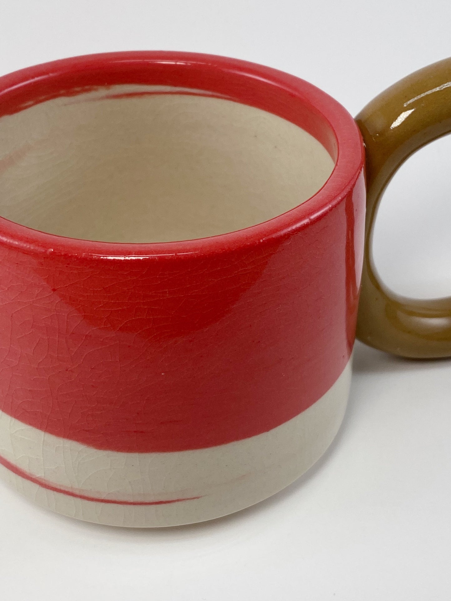 Tricolor Mug - Brown, Red, White