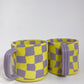 Lavender & Yellow Checkered Mug