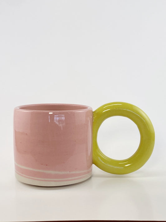 Tricolor Mug - Yellow, Pink, White