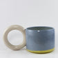 Tricolor Mug - White, Blue, Yellow