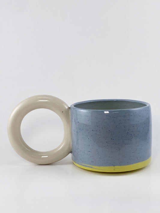 Tricolor Mug - White, Blue, Yellow