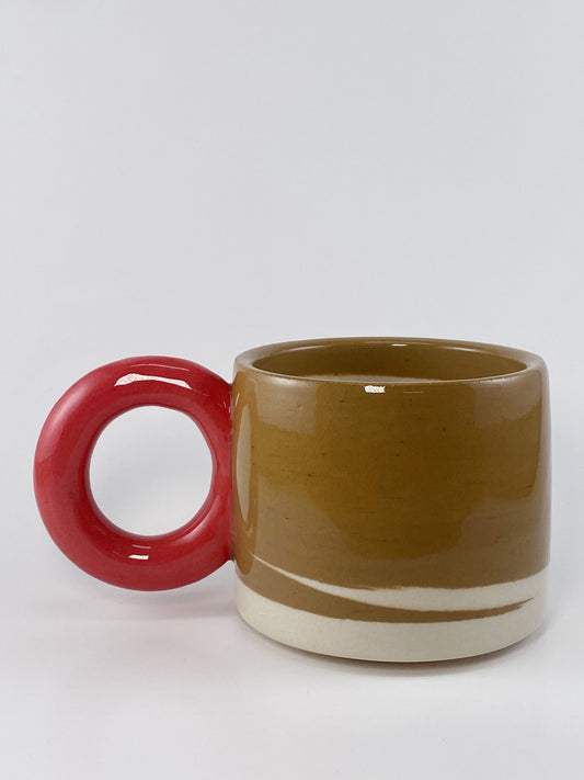 Tricolor Mug - Red, Brown, White