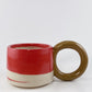 Tricolor Mug - Brown, Red, White