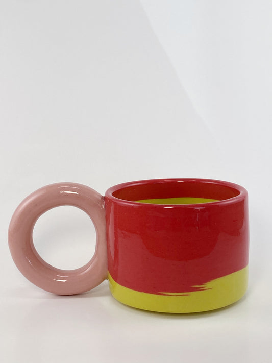 Tricolor Mug - Pink, Red, Yellow