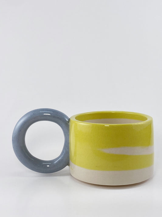 Tricolor Mug - Blue, Yellow, White
