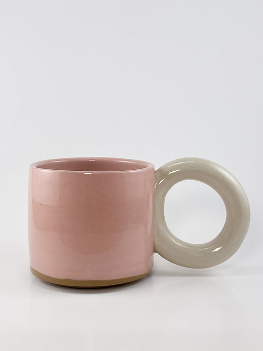 Tricolor Mug - White, Pink, Brown