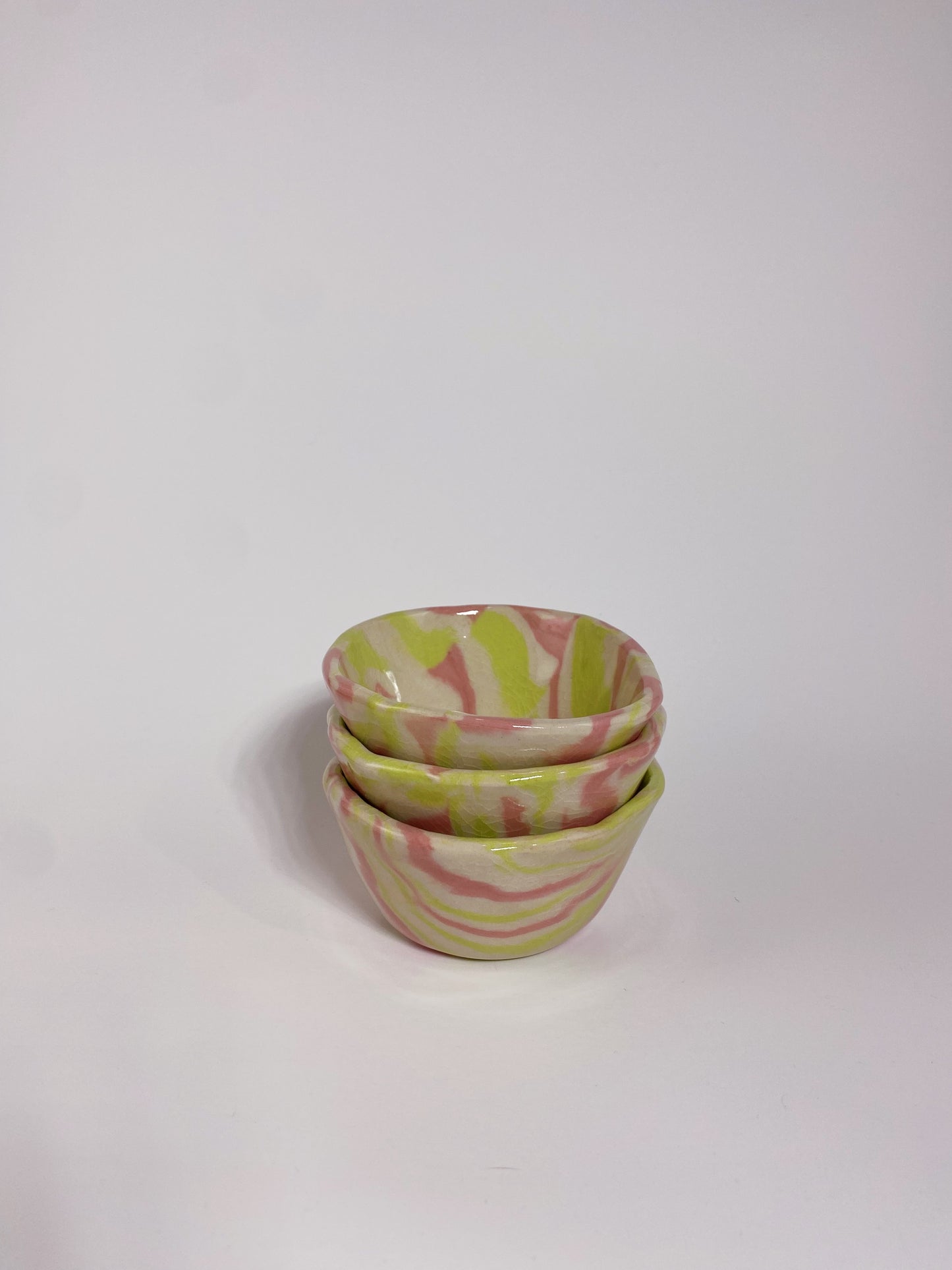 Pink/Chartreuse Swirl Ramekin