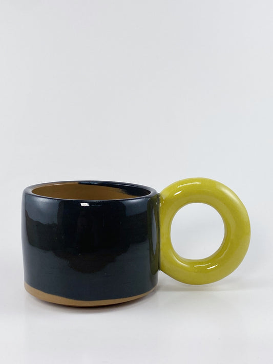 Tricolor Mug - Yellow, Black, Brown