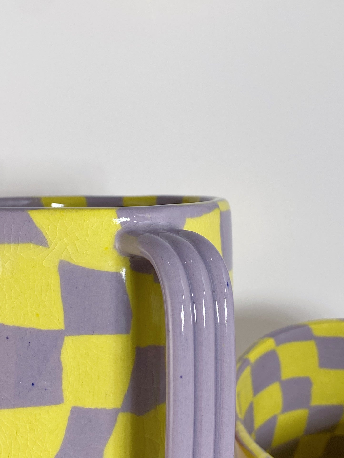 Lavender & Yellow Checkered Mug