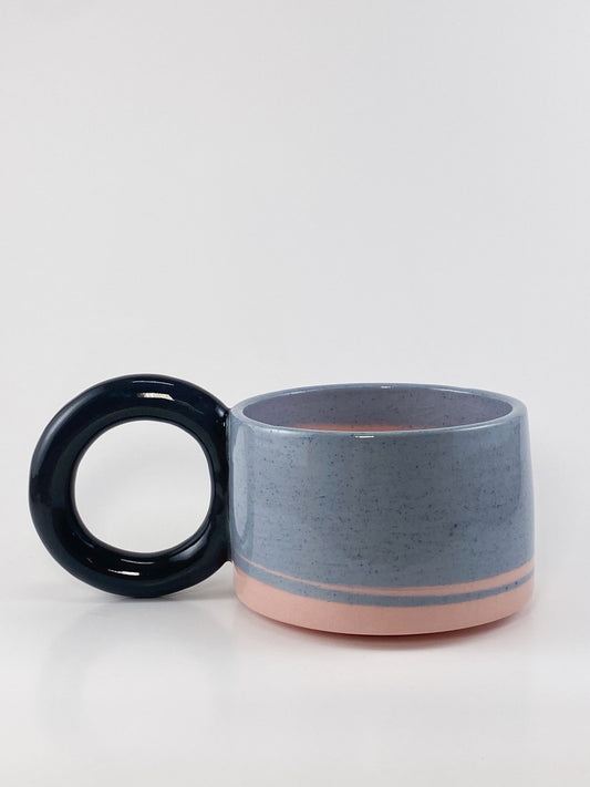 Tricolor Mug - Black, Blue, Pink