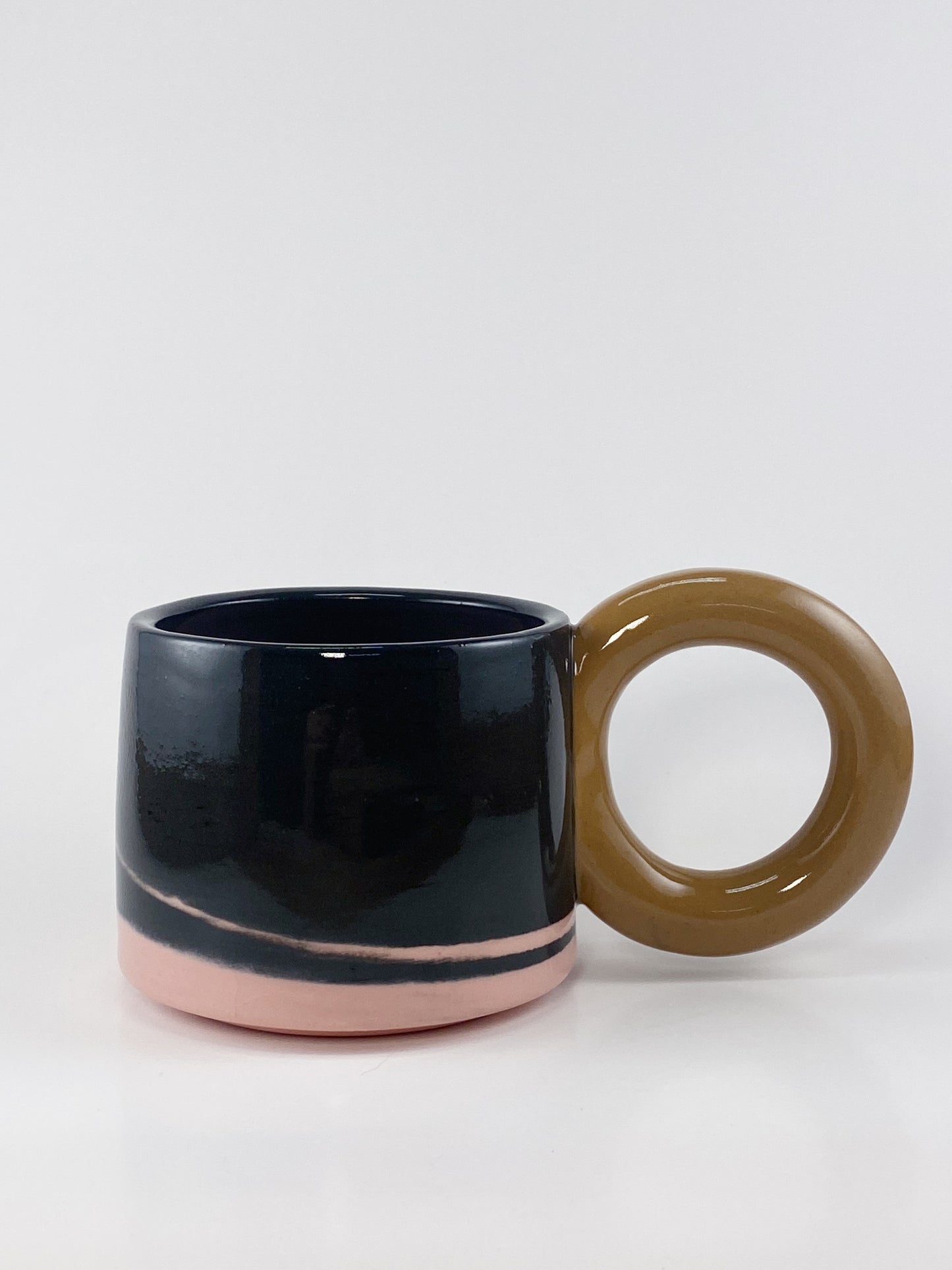 Tricolor Mug - Brown, Black, Pink